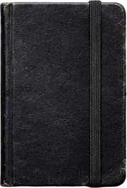 Buku saku hitam berpita karet